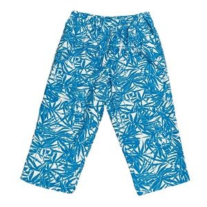Alia Wide Leg Tropical Leaf Pattern Cropped Pants Size 16